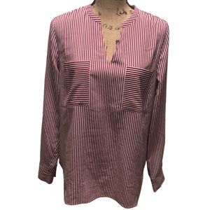 {CAbi} V Neck Long Sleeve Striped Blouse